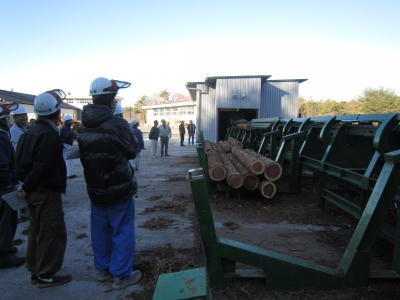 県北木材協同組合　那珂川工場にて　木材受入準備始まる